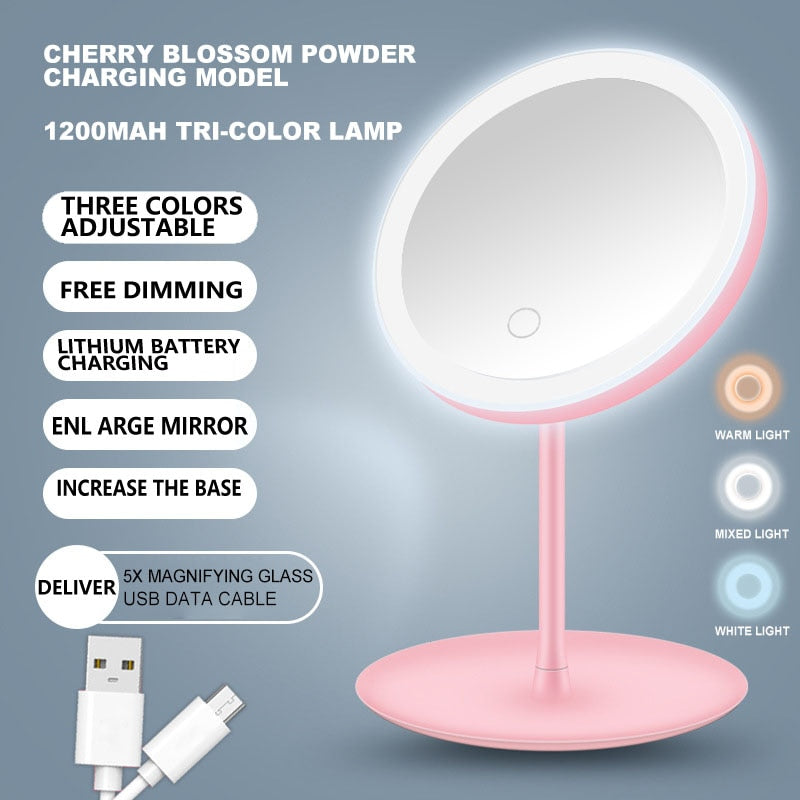 LED Makeup/Vanity Mirror With Adjustable Dimming