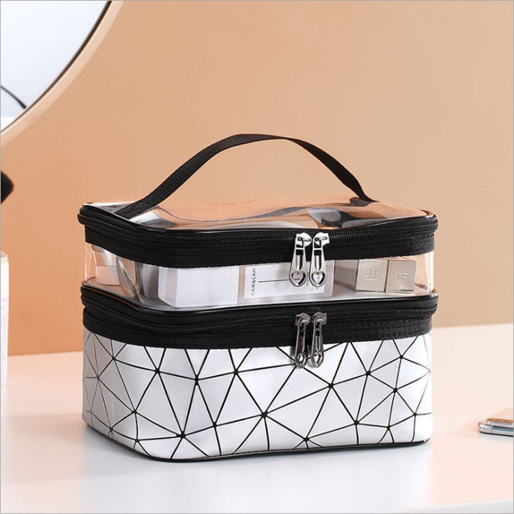 Double Zipper Transparent Cosmetic Bag