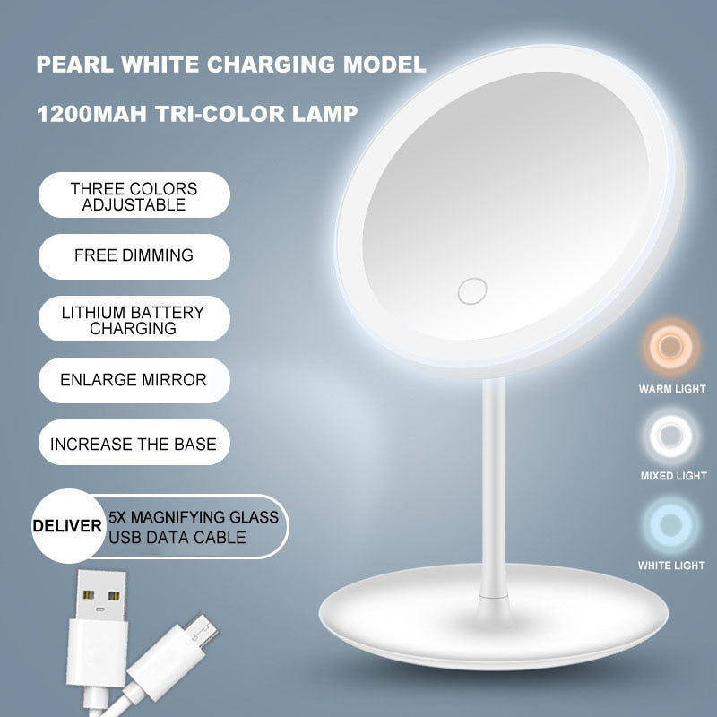 LED Makeup/Vanity Mirror With Adjustable Dimming